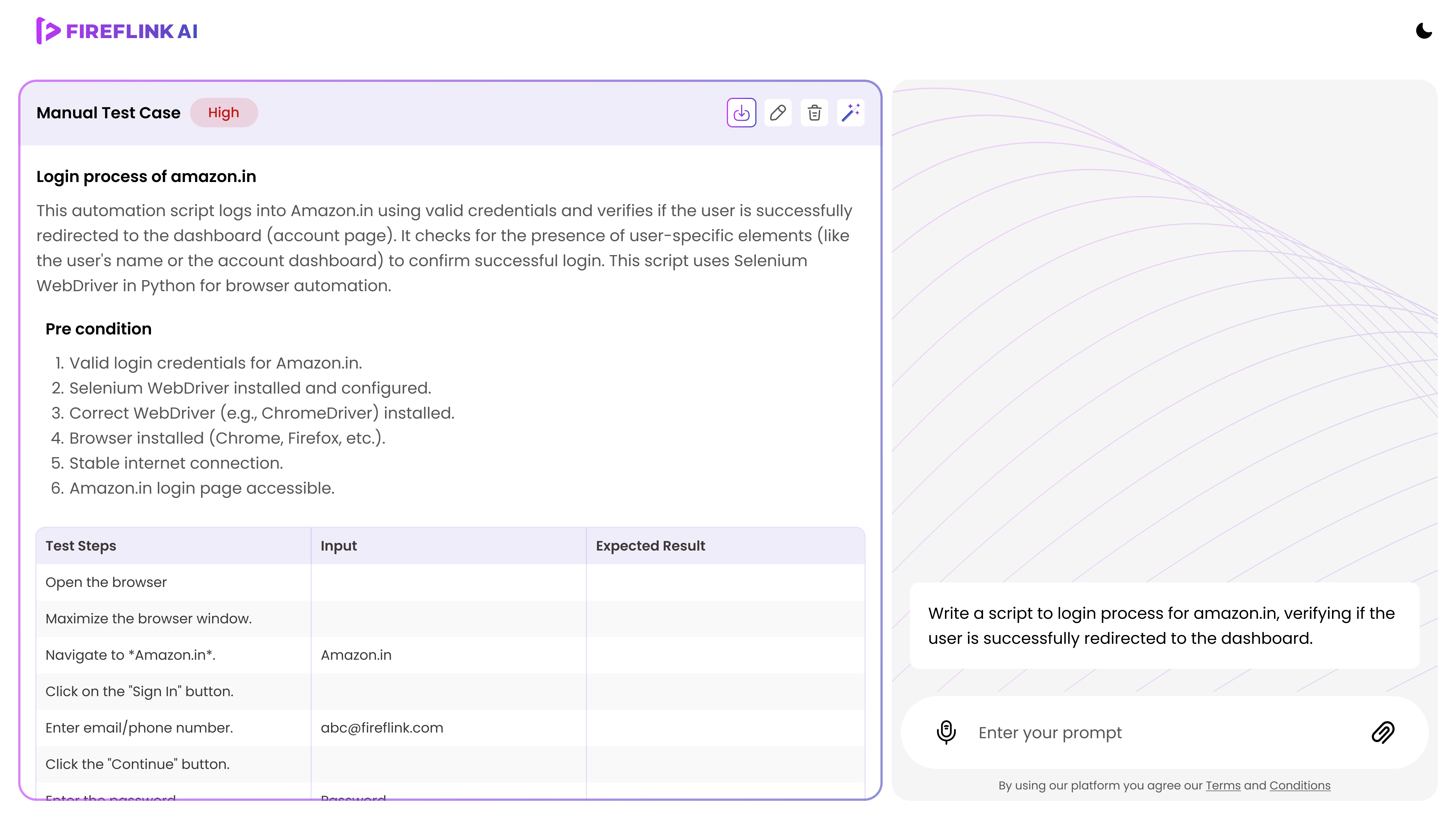 FireFlink AI Chatbot Interface
