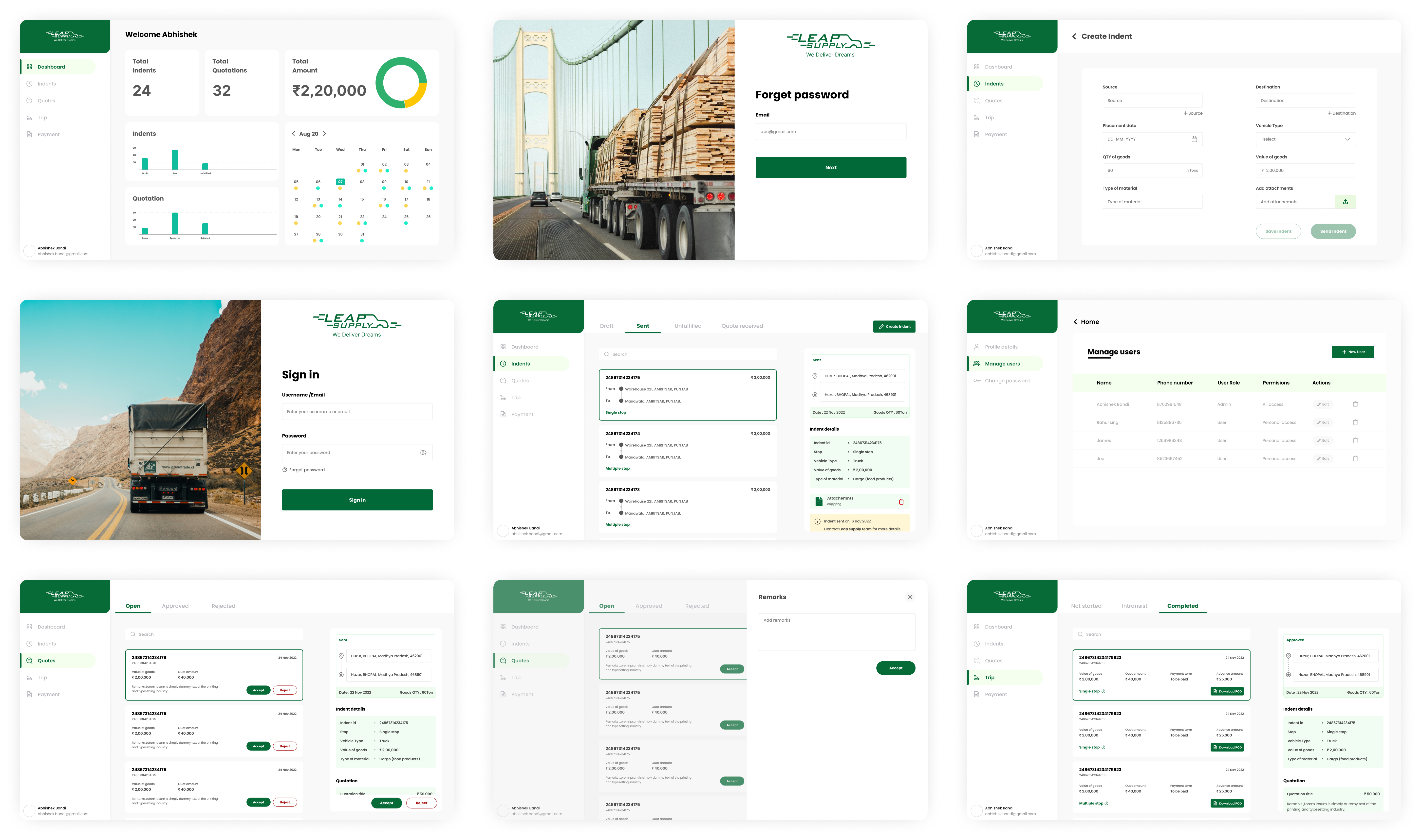 Indent & Quotation High-Fidelity Screens